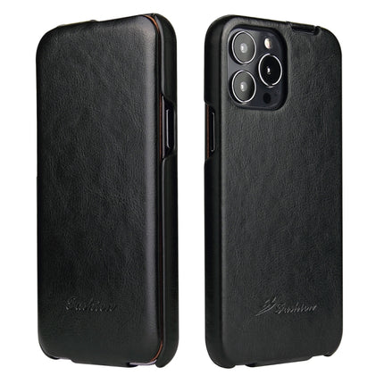 Fierre Shann Retro Oil Wax Texture Vertical Flip PU Leather Case, For iPhone 13 Pro Max, For iPhone 13 Pro, For iPhone 13, For iPhone 13 mini