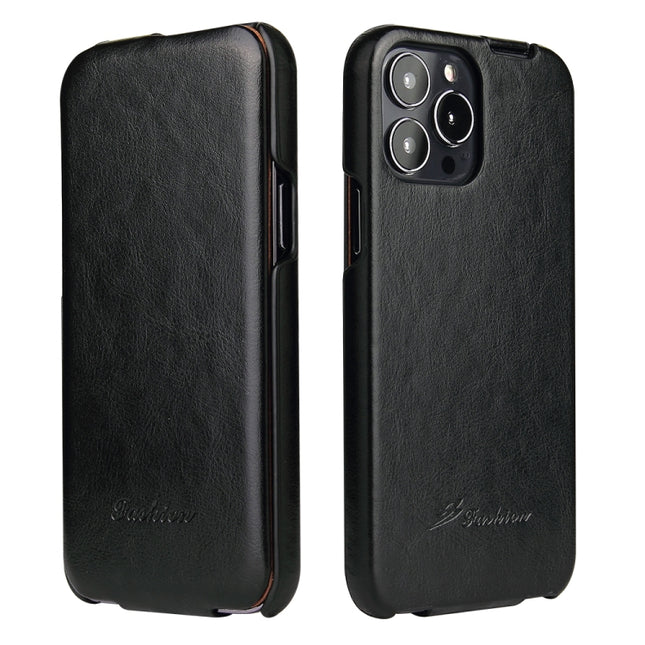 Fierre Shann Retro Oil Wax Texture Vertical Flip PU Leather Case, For iPhone 13 Pro Max, For iPhone 13 Pro, For iPhone 13, For iPhone 13 mini