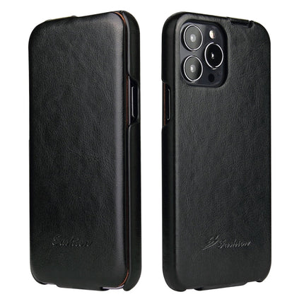 Fierre Shann Retro Oil Wax Texture Vertical Flip PU Leather Case, For iPhone 13 Pro Max, For iPhone 13 Pro, For iPhone 13, For iPhone 13 mini