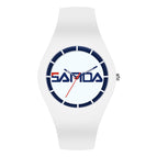 White Blue Horizontal Mark