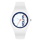 White Blue Vertical Mark