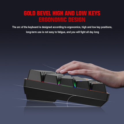HXSJ L800 61 Keys Bluetooth 5.0 / 2.4G Wireless / Type-C Wired Three Modes Blue Shaft Mechanical Keyboard