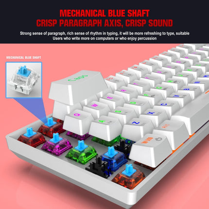 HXSJ L800 61 Keys Bluetooth 5.0 / 2.4G Wireless / Type-C Wired Three Modes Blue Shaft Mechanical Keyboard