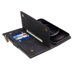 Retro Frosted Horizontal Flip Leather Case with Holder & Card Slot & Wallet & Zipper Pocket & Lanyard, For iPhone 13 Pro Max, For iPhone 13 Pro, For iPhone 13, For iPhone 13 mini, For iPhone 12 Pro Max, For iPhone 12 Pro