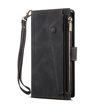 Retro Frosted Horizontal Flip Leather Case with Holder & Card Slot & Wallet & Zipper Pocket & Lanyard, For iPhone 12, For iPhone 12 mini, For iPhone 11 Pro Max, For iPhone 11 Pro, For iPhone X & XS, For iPhone XR