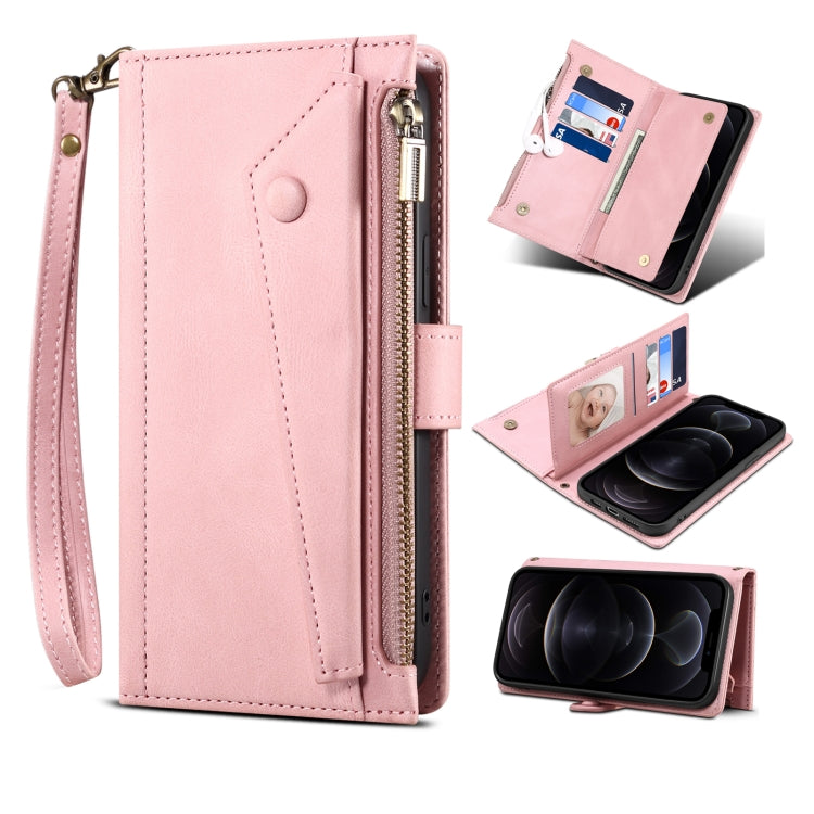 Retro Frosted Horizontal Flip Leather Case with Holder & Card Slot & Wallet & Zipper Pocket & Lanyard, For iPhone 13 Pro Max, For iPhone 13 Pro, For iPhone 13, For iPhone 13 mini, For iPhone 12 Pro Max, For iPhone 12 Pro, For iPhone 12, For iPhone 12 mini