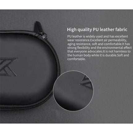 KZ Portable PU Leather Oval Data Cable Charger Earphone Storage Box, Oval