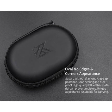 KZ Portable PU Leather Oval Data Cable Charger Earphone Storage Box, Oval