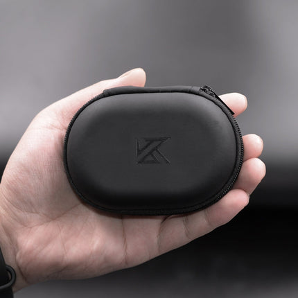 KZ Portable PU Leather Oval Data Cable Charger Earphone Storage Box, Oval
