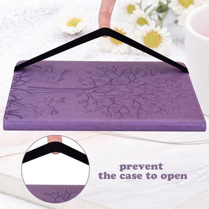 Tree & Deer Pattern Pressed Printing Horizontal Flip PU Leather Case with Holder & Card Slots & Sleep / Wake-up Function, For Samsung Galaxy Tab S6 Lite, For Samsung Galaxy Tab A7 10.4 2020