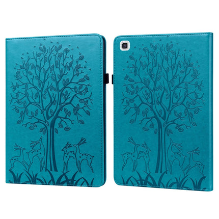 Tree & Deer Pattern Pressed Printing Horizontal Flip PU Leather Case with Holder & Card Slots & Sleep / Wake-up Function, For Samsung Galaxy Tab S6 Lite, For Samsung Galaxy Tab A7 10.4 2020