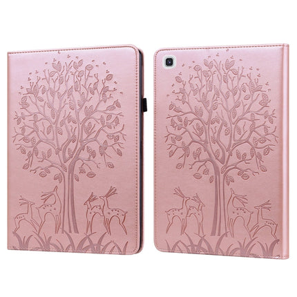 Tree & Deer Pattern Pressed Printing Horizontal Flip PU Leather Case with Holder & Card Slots & Sleep / Wake-up Function, For Samsung Galaxy Tab S6 Lite, For Samsung Galaxy Tab A7 10.4 2020