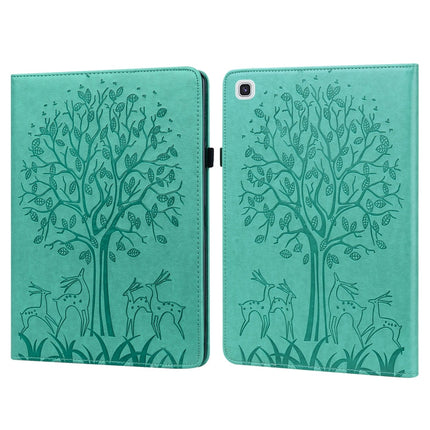 Tree & Deer Pattern Pressed Printing Horizontal Flip PU Leather Case with Holder & Card Slots & Sleep / Wake-up Function, For Samsung Galaxy Tab S6 Lite, For Samsung Galaxy Tab A7 10.4 2020