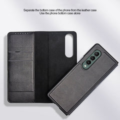 Split Type Horizontal Flip Foldable Leather Case with Holder & Card Slots & Wallet, For Samsung Galaxy Z Fold3 5G