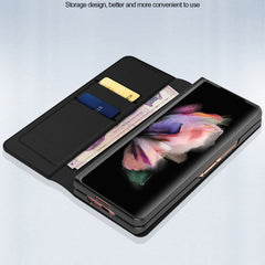 Split Type Horizontal Flip Foldable Leather Case with Holder & Card Slots & Wallet, For Samsung Galaxy Z Fold3 5G