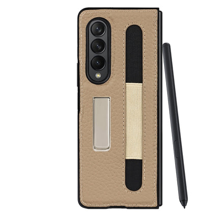 Litchi Texture Leather Protective Case with Holder & Pen Slot, For Samsung Galaxy Z Fold3 5G