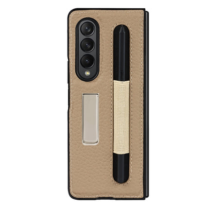 Litchi Texture Leather Protective Case with Holder & Pen Slot, For Samsung Galaxy Z Fold3 5G