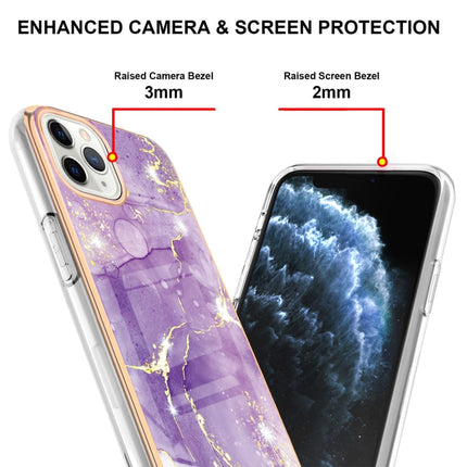 Electroplating Marble Pattern Dual-side IMD TPU Shockproof Case, For iPhone 11 Pro