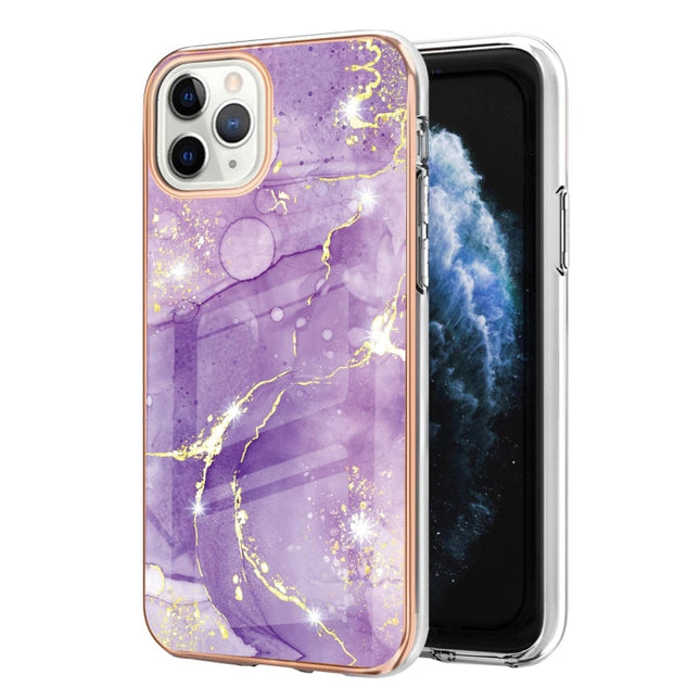 Electroplating Marble Pattern Dual-side IMD TPU Shockproof Case, For iPhone 11 Pro