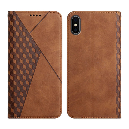 Diamond Pattern Splicing Skin Feel Magnetic Horizontal Flip Leather Case with Card Slots & Holder & Wallet, For iPhone 11 Pro, For iPhone 11 Pro Max, For iPhone X / XS, For iPhone XR