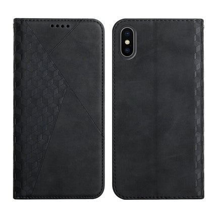 Diamond Pattern Splicing Skin Feel Magnetic Horizontal Flip Leather Case with Card Slots & Holder & Wallet, For iPhone 11 Pro, For iPhone 11 Pro Max, For iPhone X / XS, For iPhone XR