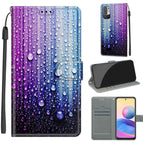 For Xiaomi Redmi Note 10 5G / C05 Purple Blue Water Drops