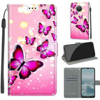 For Nokia G20 / G10 / 6.3 / C03 Gradient Pink Flying Butterflies