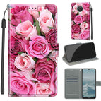 For Nokia G20 / G10 / 6.3 / C17 Green Leaf Pink Rose