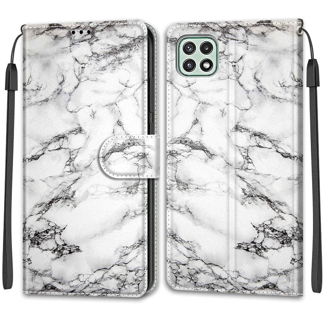 Voltage Coloured Drawing Magnetic Clasp Horizontal Flip PU Leather Case with Holder & Card Slots, For Samsung Galaxy A22 5G