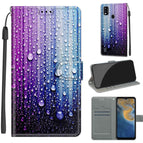 For ZTE Blade A51 / C05 Purple Blue Water Drops
