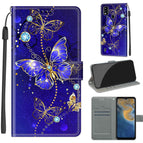 For ZTE Blade A51 / C11 Blue Golden Chain Butterflies