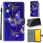 For ZTE Blade A71 / C11 Blue Golden Chain Butterflies