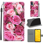 For ZTE Blade A71 / C17 Green Leaf Pink Rose