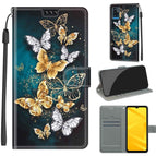 For ZTE Blade A71 / C20 Gold Silver Flying Butterflies