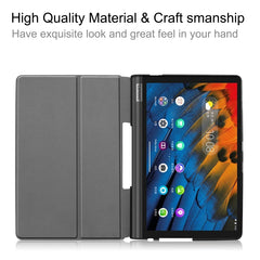 Custer Texture Horizontal Flip Leather Case with Two-folding Holder, For Lenovo Yoga Smart Tab