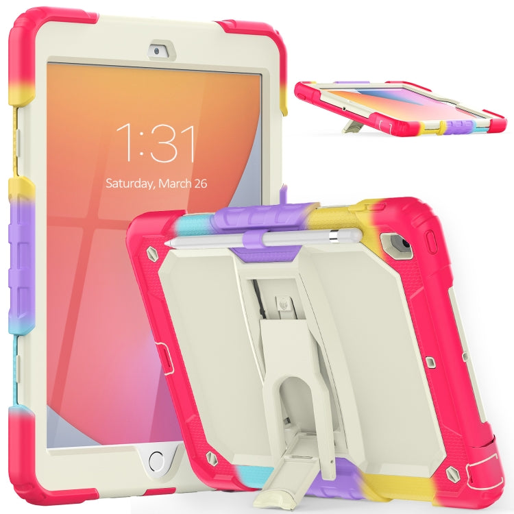 Shockproof Colorful Silica Gel + PC Protective Case with Holder & Shoulder Strap, For iPad 10.2 2021 / 2020 / 2019, For Samsung Galaxy A7 Lite T220 / T225