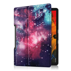 Color Drawing Pattern Horizontal Flip Leather Case with Two-folding Holder, For Lenovo Yoga Smart Tab