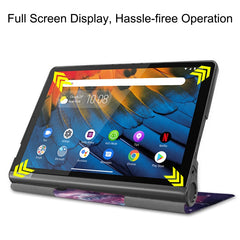 Color Drawing Pattern Horizontal Flip Leather Case with Two-folding Holder, For Lenovo Yoga Smart Tab