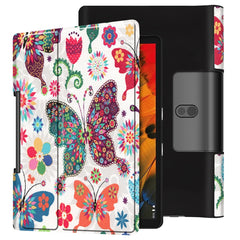 Color Drawing Pattern Horizontal Flip Leather Case with Two-folding Holder, For Lenovo Yoga Smart Tab