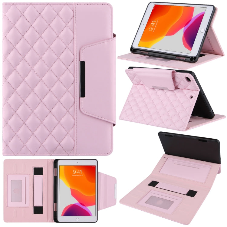 Checkered Pattern Horizontal Flip Leather Case with Holder & Card Slots & Hand Strap, For iPad 10.2 (2021 / 2020 / 2019), For iPad Pro 11 (2021 / 2020 / 2018), For iPad mini 5 / 4, For iPad 9.7 (2018 / 2017)