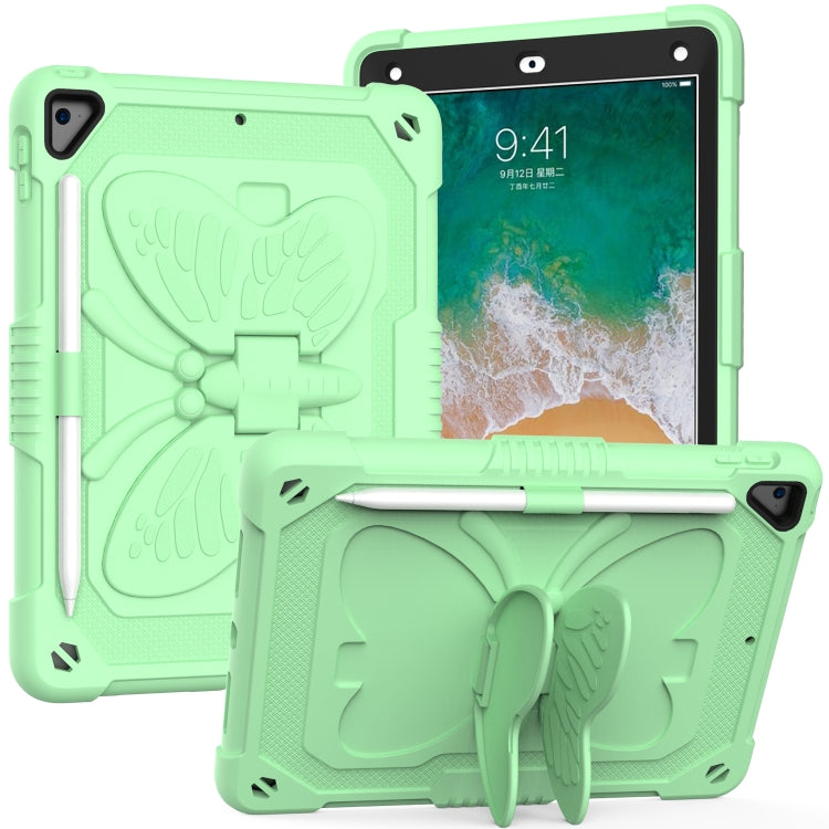 Pure Color PC + Silicone Anti-drop Protective Case with Butterfly Shape Holder & Pen Slot, For iPad 9.7 2018 & 2017 / Pro 9.7 inch / Air 2 / 6, For iPad 10.2 2021 & 2020 & 2019 / Air 3 10.5 inch, For iPad mini 6 2021 / mini 2024