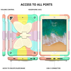 Beige PC + Silicone Anti-drop Protective Case with Butterfly Shape Holder & Pen Slot, For iPad 9.7 2018 & 2017 / Pro 9.7 inch / Air 2 / 6, For iPad 10.2 2021 & 2020 & 2019 / Air 3 10.5 inch, For iPad 10.2 2020 & 2019 / Air 3 10.5 inch