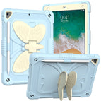 For iPad 9.7 2018 & 2017 / Pro 9.7 inch / Air 2 / 6 / Beige + Ice Crystal Blue