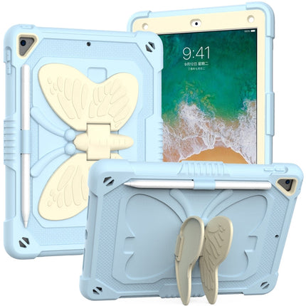 Beige PC + Silicone Anti-drop Protective Case with Butterfly Shape Holder & Pen Slot, For iPad 9.7 2018 & 2017 / Pro 9.7 inch / Air 2 / 6, For iPad 10.2 2021 & 2020 & 2019 / Air 3 10.5 inch, For iPad 10.2 2020 & 2019 / Air 3 10.5 inch������������������...