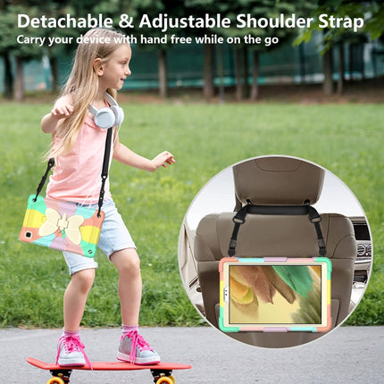 Beige PC + Silicone Anti-drop Protective Case with Butterfly Shape Holder & Pen Slot, For Samsung Galaxy Tab A7 Lite 8.7 SM-T220 / SM-T225