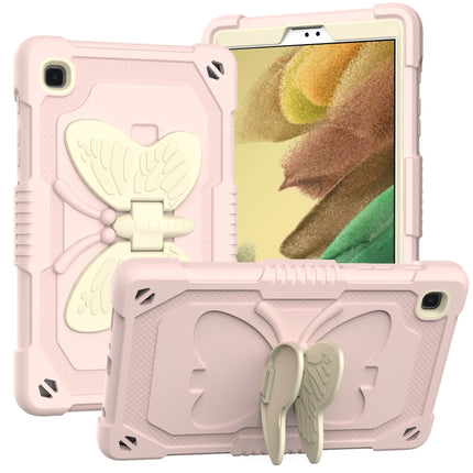 Beige PC + Silicone Anti-drop Protective Case with Butterfly Shape Holder & Pen Slot, For Samsung Galaxy Tab A7 Lite 8.7 SM-T220 / SM-T225