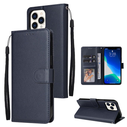 Multifunctional Horizontal Flip Leather Case, with Three Card Slot & Holder & Double Zip Wallett & Photo Frame & Lanyard, For iPhone 13 mini, For iPhone 13, For iPhone 13 Pro