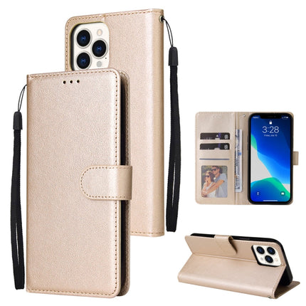 Multifunctional Horizontal Flip Leather Case, with Three Card Slot & Holder & Double Zip Wallett & Photo Frame & Lanyard, For iPhone 13 Pro Max