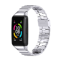 MIJOBS Bamboo Joint Stainless Steel Metal Buckle Replacement Strap Watchband, For Huawei Band 6 / Honor Band 6