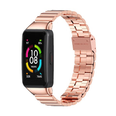 MIJOBS Bamboo Joint Stainless Steel Metal Buckle Replacement Strap Watchband, For Huawei Band 6 / Honor Band 6